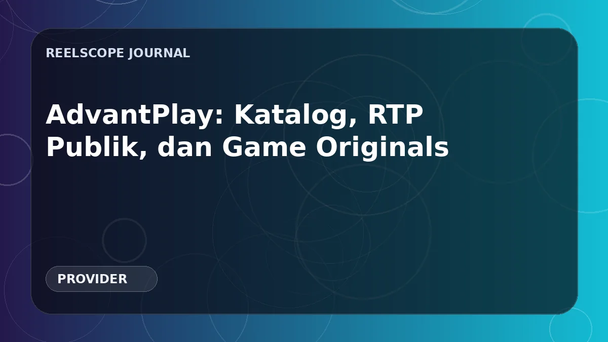 AdvantPlay: Katalog, RTP Publik, dan Game Originals