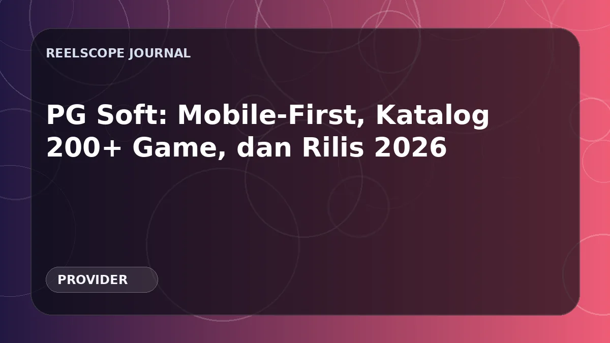 PG Soft: Mobile-First, Katalog 200+ Game, dan Rilis 2026