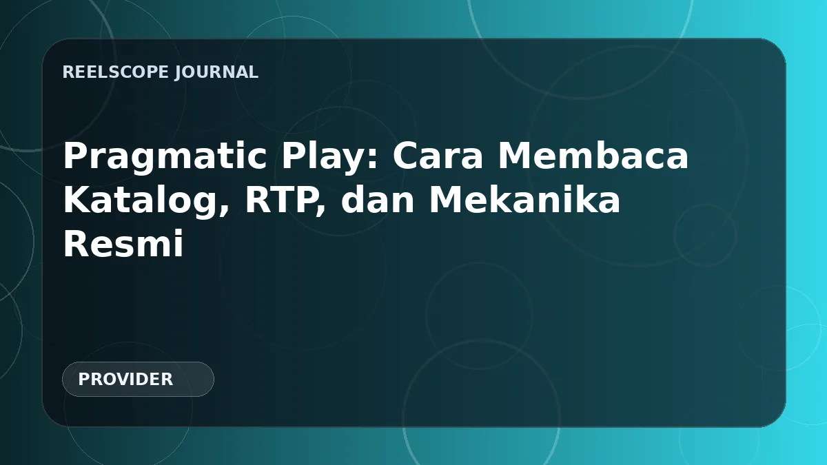 Pragmatic Play: Cara Membaca Katalog, RTP, dan Mekanika Resmi